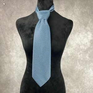 Vintage Sears The Mens Store Necktie Blue Red‎ Geometric Pattern Thick Mens Tie
